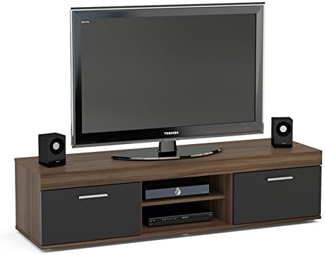 TNW Carnaby TV Stand Unit for TVs up to 65 inch - Walnut/Black