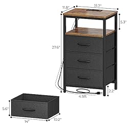 Huuger Nightstands Set of 2, 27.6 Inch End Tables