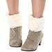 Fur Leg Warmers Women,Fuzzy Furry Fluffy White Leg Warmers,Christmas Faux Fur Boot Cuffs Toppers for Women