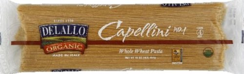 Delallo Organic Pasta Capellini Whole Wheat #1 -- 1 lb