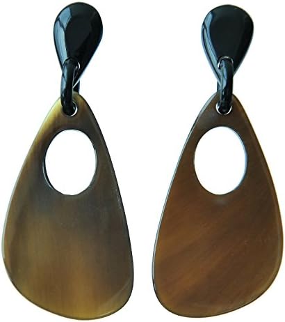 Mary Crafts Womens Fashion Handmade Buffalo Horn Drop Dangle Earrings Grey