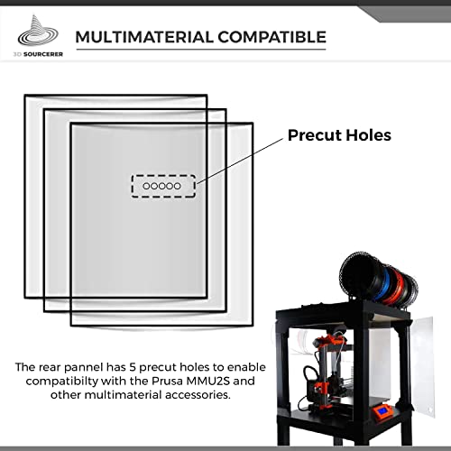 3D SOURCERER V2 Prusa IKEA Lack Plexiglass 3mm 5Pack Acrylic Kit for