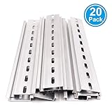Erayco 20 Pieces DIN Rail Slotted Aluminum RoHS 7.5" Inches Long 35mm Wide 7.5mm High