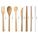 Bamboo Utensils | Bamboo Travel Utensils | Bamboo Cutlery Set | Knife, Fork, Spoon, Reusable Straws and Chopsticks | Reusable Flatware Set