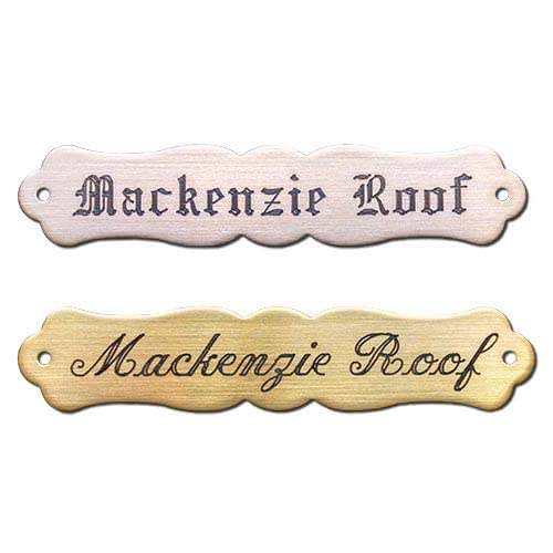 SADDLE NAME PLATE ORNATE Small Thick Solid Brass Custom