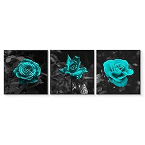 3 Piece Canvas Wall Art for Living Room Bedroom Home Artwork Flowers Paintings Ready to Hang - 12"x12"x3 Panels