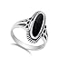 CHOOSE YOUR COLOR Sterling Silver Long Oval Ring