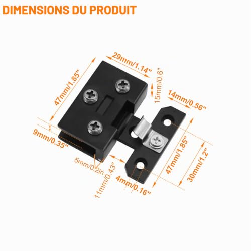 Glass Cabinet Door Hinge 4pcs Wine Cabinet Clamp Display Door Hinge, Matte Black Zinc Alloy, No Hole To Drill