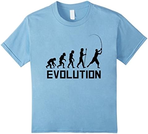 Kids Fisherman Evolution Funny Fishing Shirt 10 Baby Blue