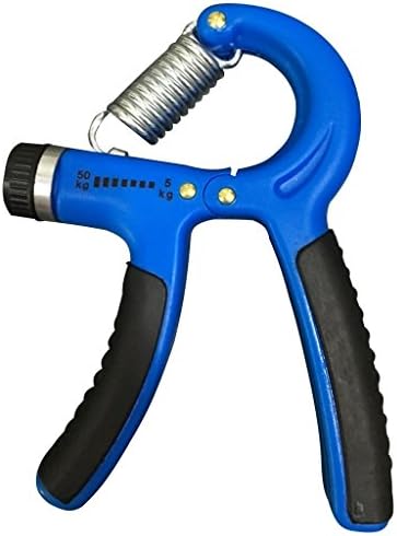 SUPETE Hand Grip Strengthener Strength Trainer Adjustable Resistance 11-110 Lbs Hand Exerciser Non-slip Gripper for Athletes Pianists Kids (Blue, 1 PCS)