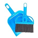 Mini Computer Pet Cleaning Broom Dustpan Combination Set Plastic Cleaning Tool Blue