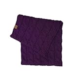 Hatsandscarf CC Exclusives Solid Cable Knit Infinity Scarf (SF-800) (Dark Purple)