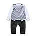 AJia Gentleman style Baby Boy's Romper&Vest&Bowtie 3 Pieces Clothes Suit 2 Color