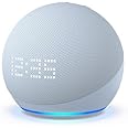 Echo Dot (5e génération, modèle 2022) avec horloge | Haut-parleur intelligent avec horloge et Alexa | Bleu