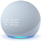 Amazon Echo Dot (5th Gen) with clock | Compact smart speaker with Alexa and enhanced LED display for at-a-glance clock, timer