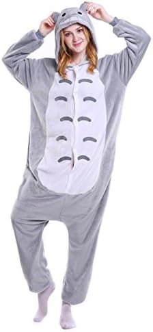Dingwangyang Uinisex Adult Pajamas Onesie Kigurumi Cosplay Costumes Animal Jumpsuit Totoro-L