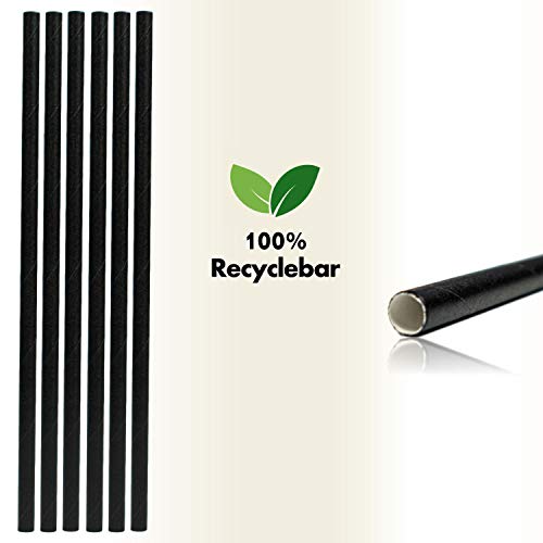 Kögler - 500 Stück Strohhalme aus Papier in schwarz (100% recycelbar) - Natur Einweg Trinkhalme biologisch abbaubar… – Bild 5
