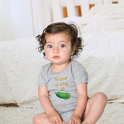 Cute Rascals I'm Kinda of A Big Dill Short Sleeve Envelope Neck Boys-Girls Cotton Baby Bodysuit One Piece - Navy, 6 Months