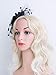 Fascinators Hats for Womens 50s Headwear with Veil Flower Cocktail Wedding Tea Party Church Derby Hat(1A-Black)