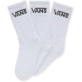 Vans Kids' Classic Crew Socks (3-Pack) | Unisex Everyday Socks for Boys & Girls, Soft & Stretchy Fabric, Great for High-Top Shoes, White, 1-6