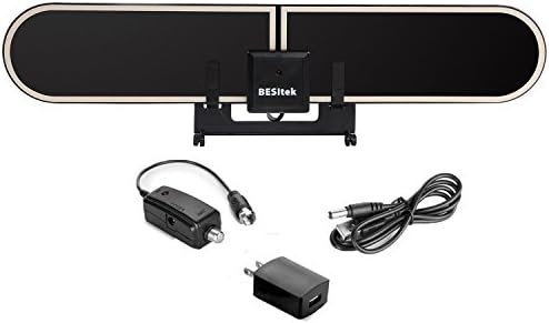 TV Antenna, 50 Miles Long Range indoor TV antenna with amplifier signal booster upgraded version-10ft coax cable
