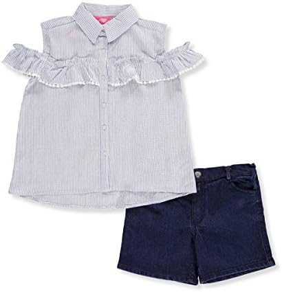 Girls Luv Pink Big Girls' 2-Piece Outfit - blue/multi, 14-16