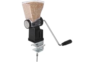 Hand Crank Grain Mill Wheat Flour Grinder, Stainless Steel Metal Burrs (The Grain Mill)