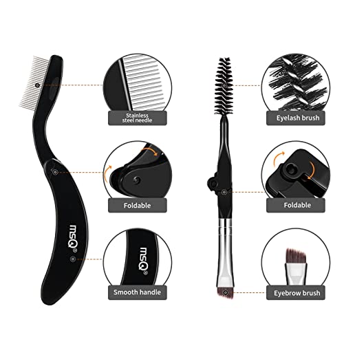 MSQ Eyebrow Brush and Comb Folding Eyelash Brush Eyelash Separator Eye