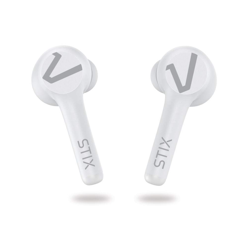 Veho STIX True Wireless Earphones - Bluetooth - Charging Case included - Mic - Touch Control - Designed in the UK - Ice White Edition - VEP-115-STIX-W