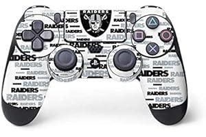 Skinit Decal Gaming Skin Compatible with PS4 Controller - Officially Licensed NFL Las Vegas Raiders Silver Blast Design
