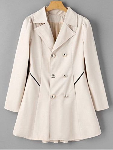 me&u fashion buttoned tabs double-breasteded coat in off-white (cotton,polyester)