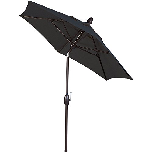 SORARA Patio Umbrella Outdoor Market Table Umbrella with Push Button Tilt&Crank&Umbrella Cover, 7-1/2 Feet, Black