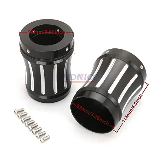 Motorcycle Black Series Merge Style 4'' Mufflers End Caps For Harley Road King Street Glide Road Glide 86-16