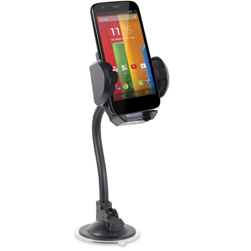 Fosmon Windshield / Dash Car Mount for Motorola Moto G - Black