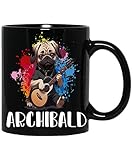 Dog Play Guitar Mug, Dog and Guitarist