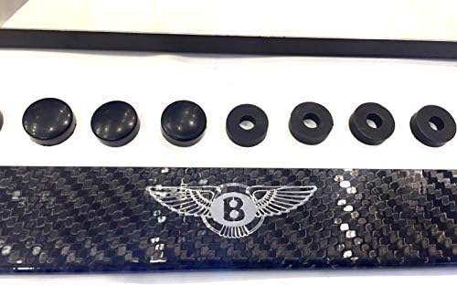 Car Accessory Warehouse Bentley Silver Logo Emblem Full Carbon Fiber License Plate Frame Gloss Finish CF Carbon Weave Strong and Lightweight