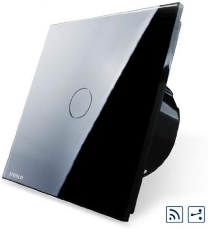 Black Crystal Glass Switch Panel, EU Standard, VL-C701SR-12,1 Gang 2 Way Remote Control, Intermediate & Remote Switch