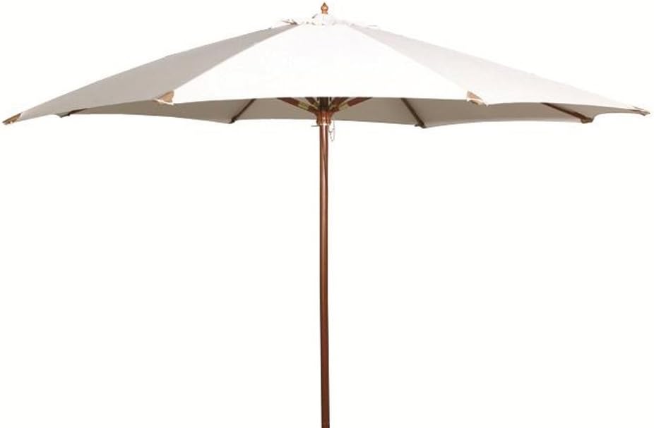 Siena Garden 104052 Teaklook-Marktschirm Bezug natur Holzgestell in Teakoptik Ø 350 cm