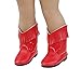 MagiDeal Handmade Red PU Leather Tassel Boots Shoes Fits 18inch American Girl Dolls Gifts