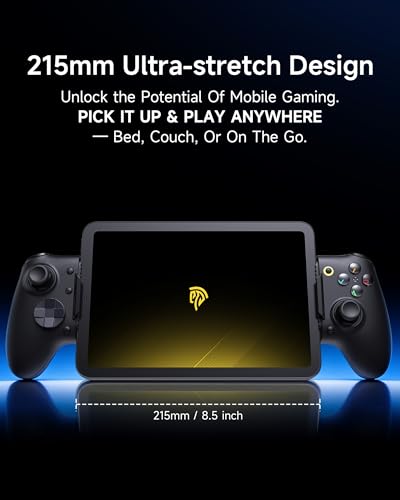 Controller mobile EasySMX M20 con USB-C per iPhone, smartphone Android e tablet 8,5", controller per smartphone con joystick a effetto Hall/grilletto a due stadi, doppi motori di presa
