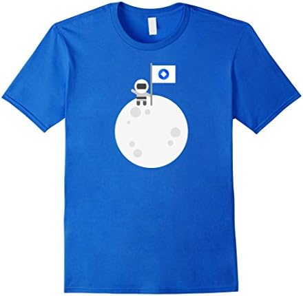 Mens OmiseGO To The Moon! | Astronaut Graphic OMG Flag T-Shirt XL Royal Blue