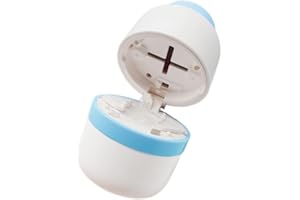 Safety Hidden Blade Pill Cutter and Storage for Splitting Small and Large Tablet Into Half or Quarter (Blue)