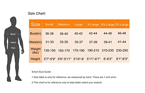 Lemorecn Mens Wetsuits Top Premium Neoprene 3mm Zipper Diving Vest (2095black3XL) - Thumbnail 3