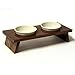 KMG Designs Elevated Feeder Dog cat Food Bowl Set pet Walnut