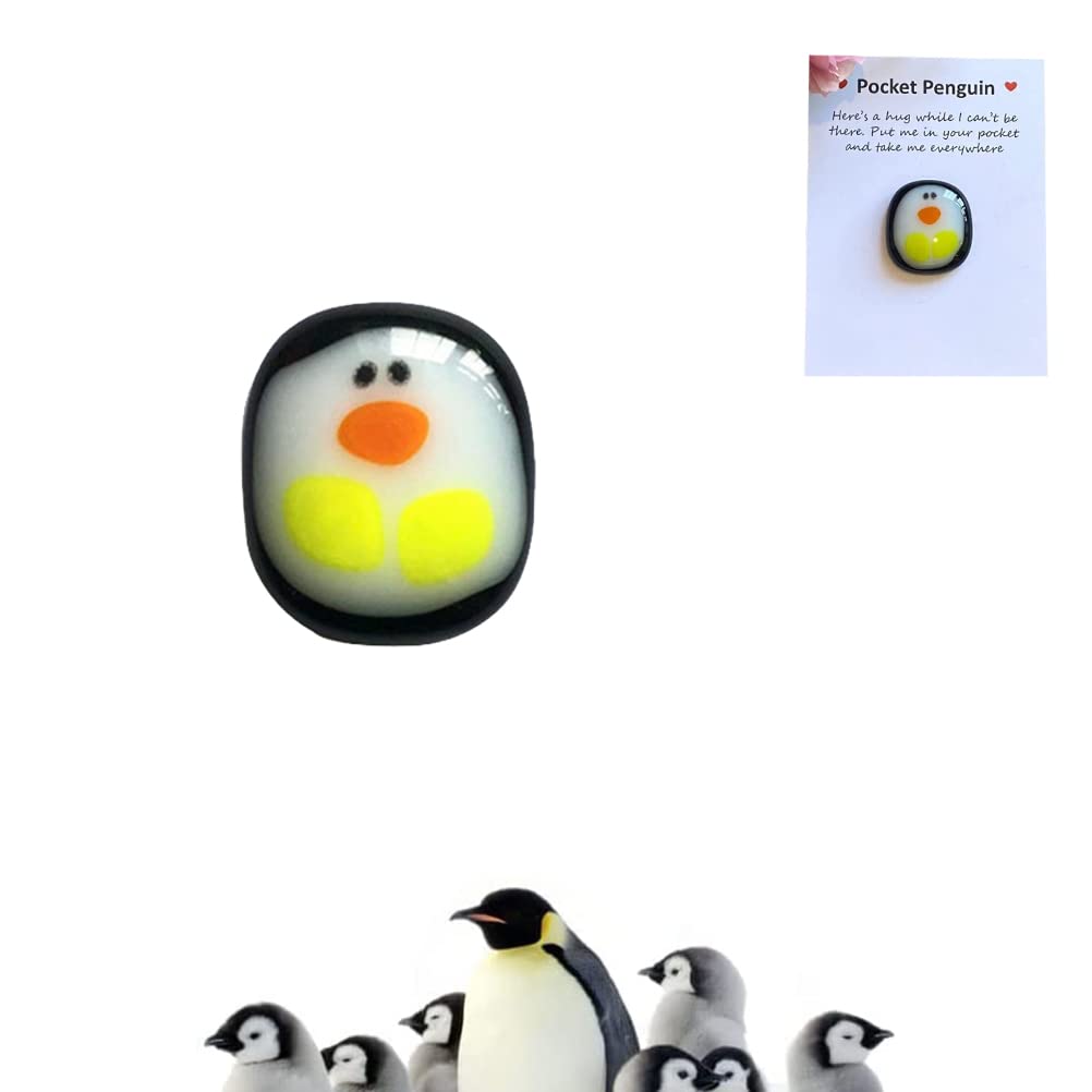 tairong A Little Pocket Penguin Hug with Greeting Card Pocket Penguin Hug Special Encourage Here's a Hug Keepsake Ornament Penguin Greeting Card Set