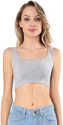 Hocaies Women's Basic Solid Sleeveless Tank Top Crop Top Cami