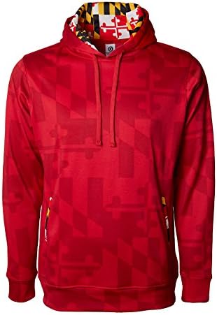 Maryland Printed Hoody with Front Kangaroo Pockets and Hidden Media Player Pocket