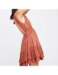 ForeMode - Vestido corto de verano con cuello en V para mujer