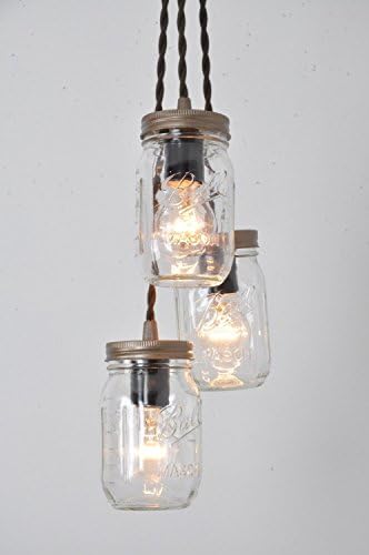 Mason Jar Chandelier Aged Copper Finish Pendant Light