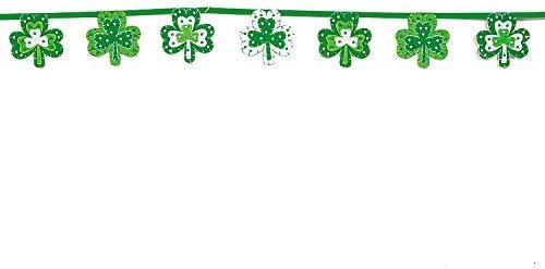 St. Patrick's Day Shamrock Felt Garland with Bead Accents - 6 Feet